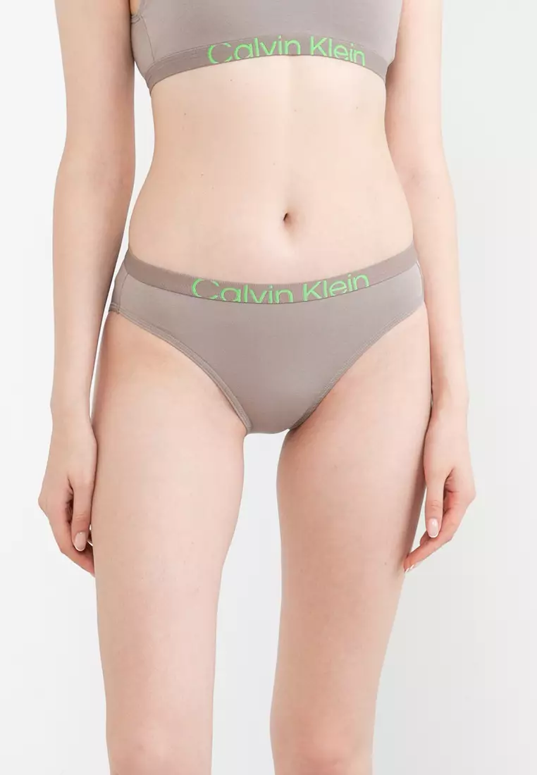 Calvin Klein Women's Pure Ribbed Cheeky Bikini Panty, Black, M at