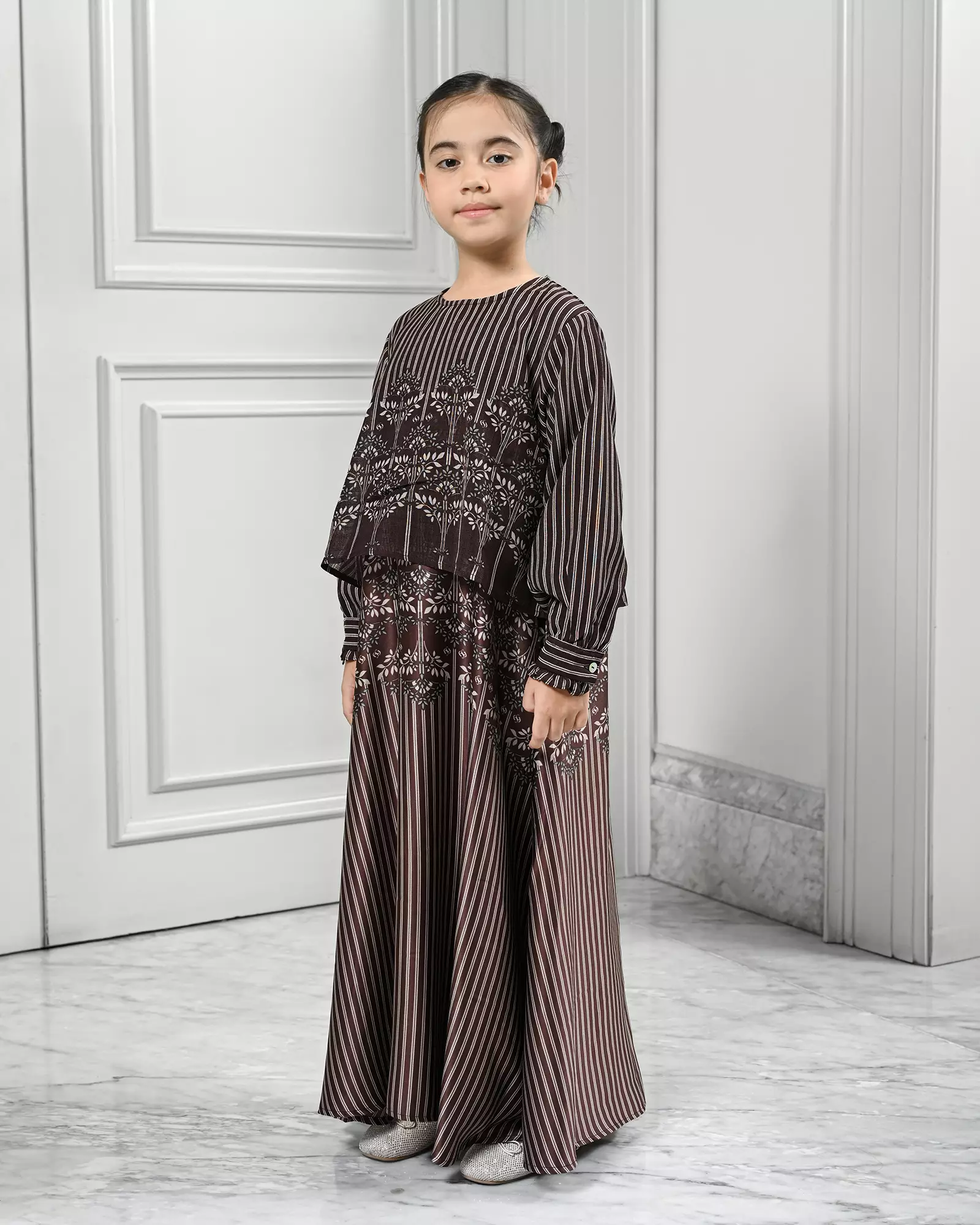 Geulis.id KIDS HANALIKA MAXI DRESS / DRESS ANAK / BAJU LEBARAN - WINE