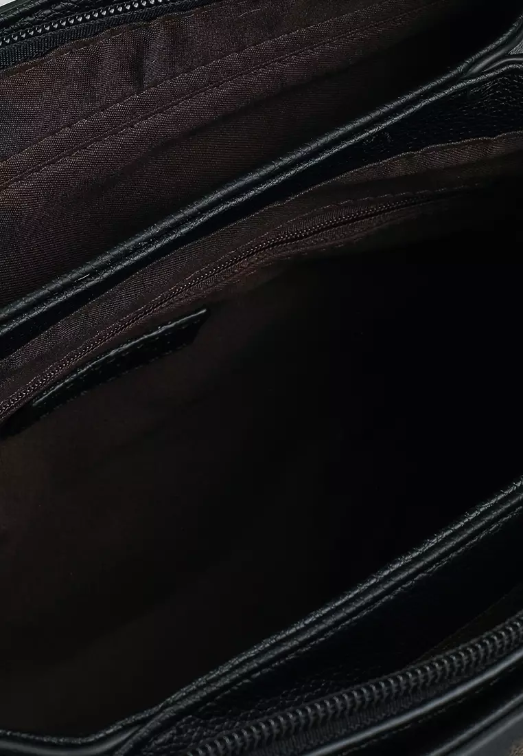 Pebbled Multi-Compartment Top Handle Bag