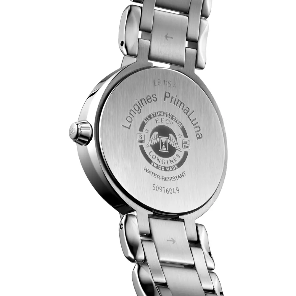 Primaluna 30 - L8.115.4.71.6 Quartz Silver Moon Phase Stainless Steel