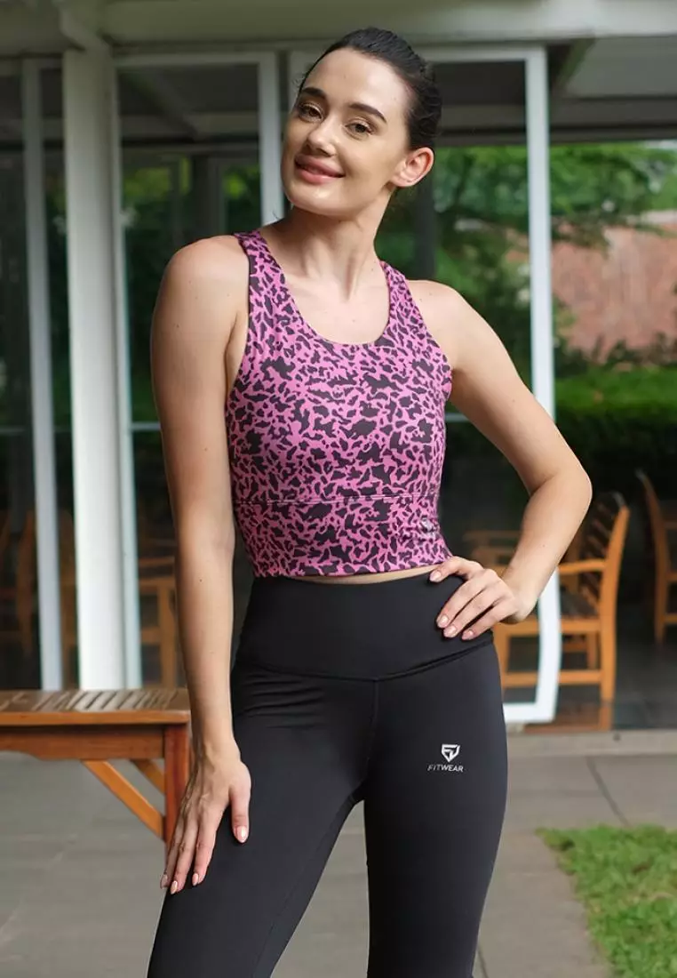 Fitwear - SportBra Croptop Olahraga Wanita VALENTINA [LONG] - PINK GIRAFFE