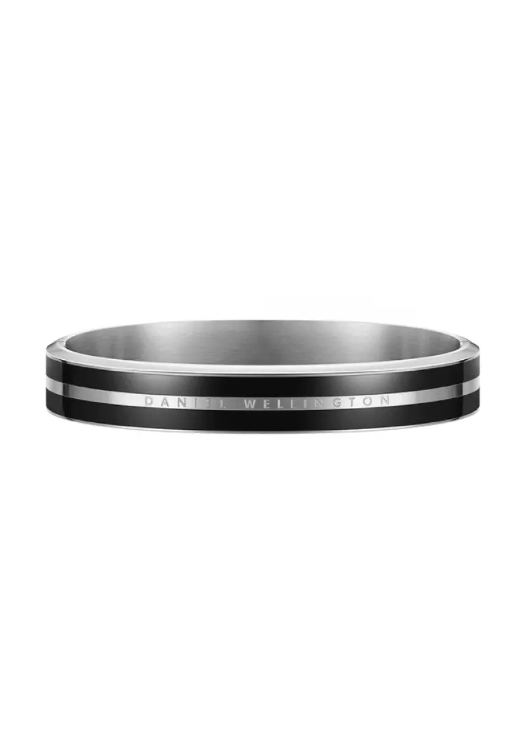 Emalie Infinite Black Bracelet Silver DW OFFICIAL Stainless steel Enamel cuff bracelet for women and men