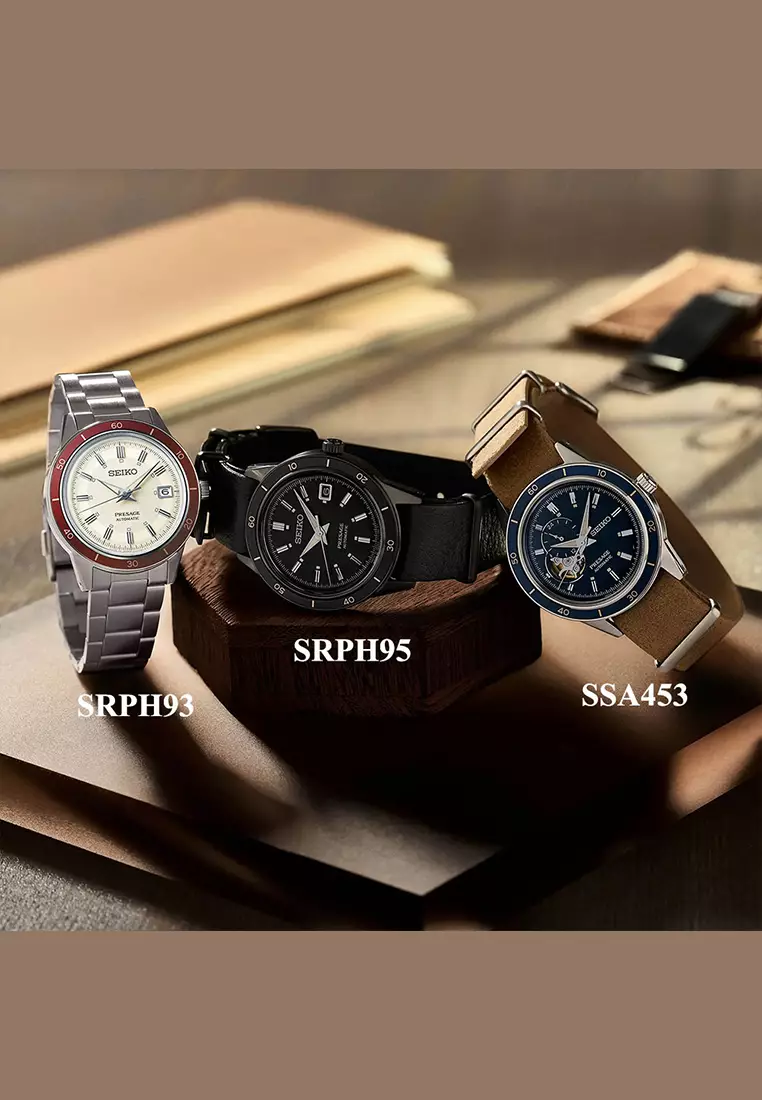 Seiko SRPH95J1 - Jam Tangan Automatic Pria - Black - Leather Strap