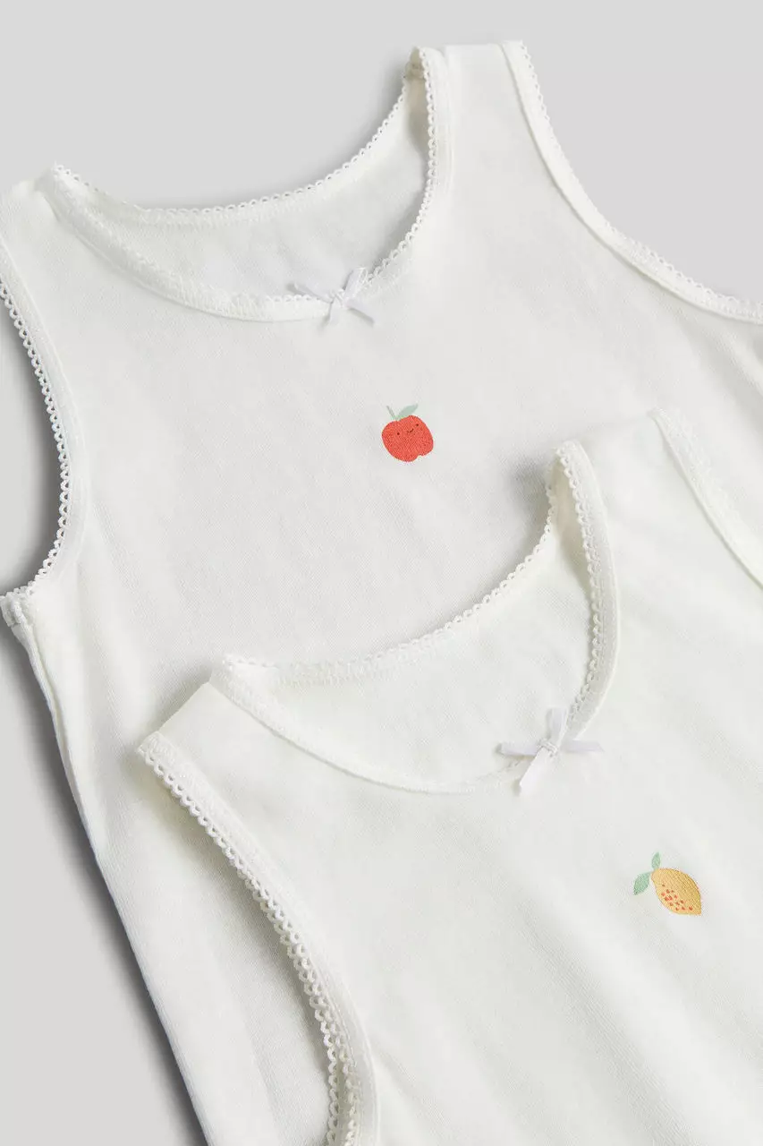 Mothercare 2 Pack Fruit Sleeveless Vests - Pakaian Dalam Anak Perempuan (Putih)