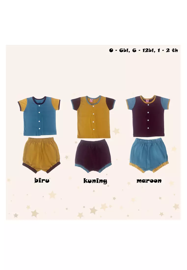 TWO MIX - Setelan Anak Kaos Katun Usia 0-2 Tahun 4265