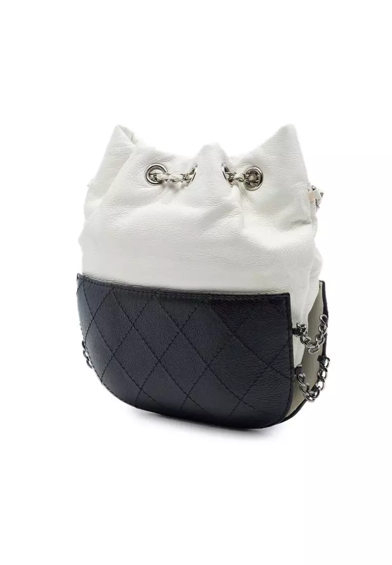 Pre-Loved Chanel Small Bicolor Quilted Calfskin Gabrielle Bucket Bag