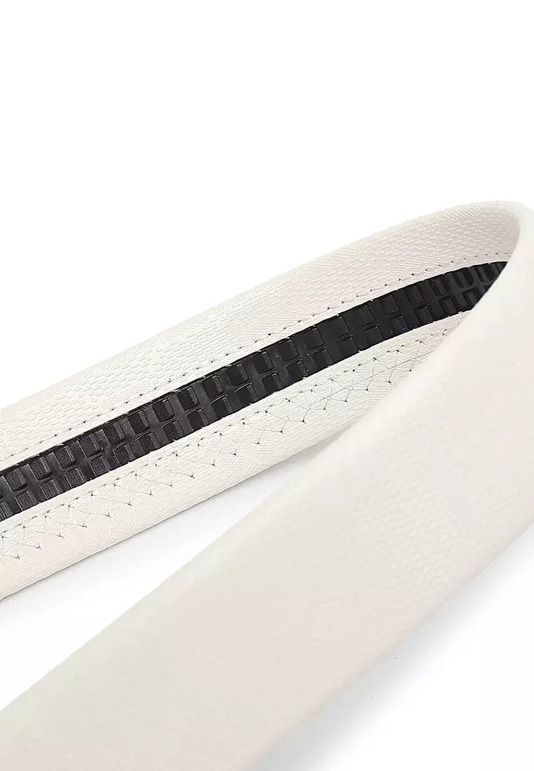 35mm Automatic Buckle Belt (Ikat Pinggang Otomatis / Sabuk Gesper Pria) - Putih