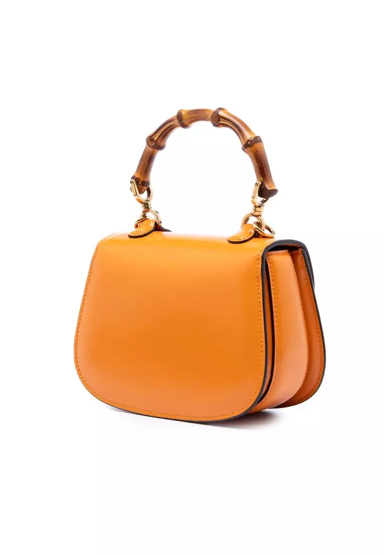 Pre-Loved Gucci Mini Calfskin Web 1947 Bamboo Top Handle Bag