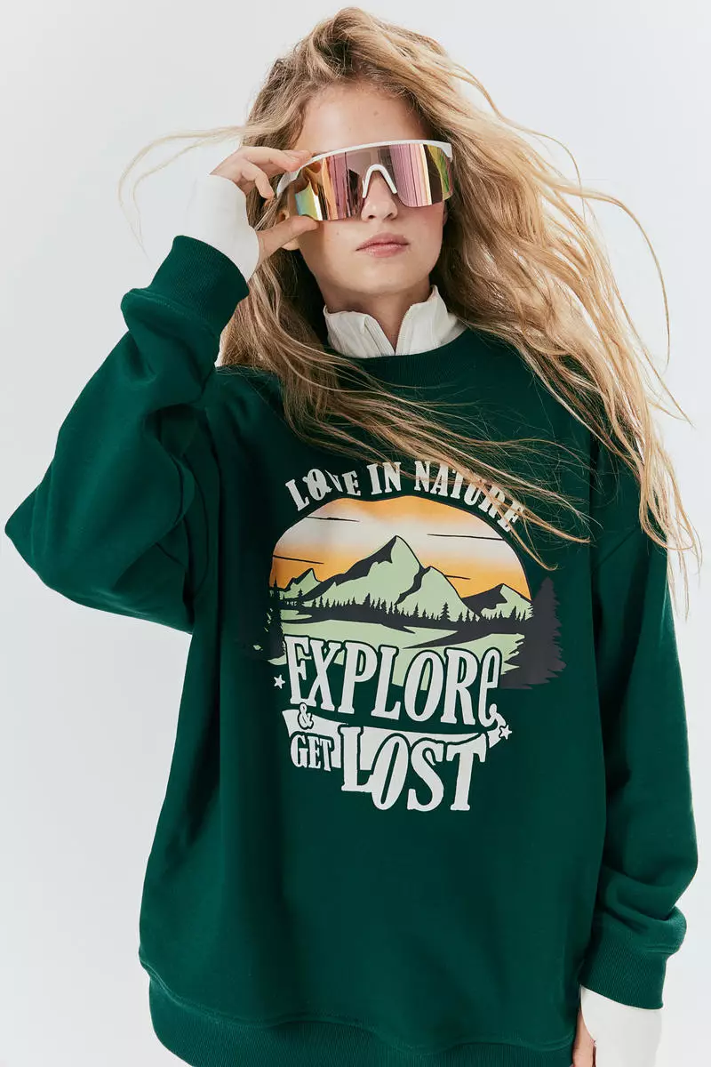 Oversized motif-detail sweatshirt