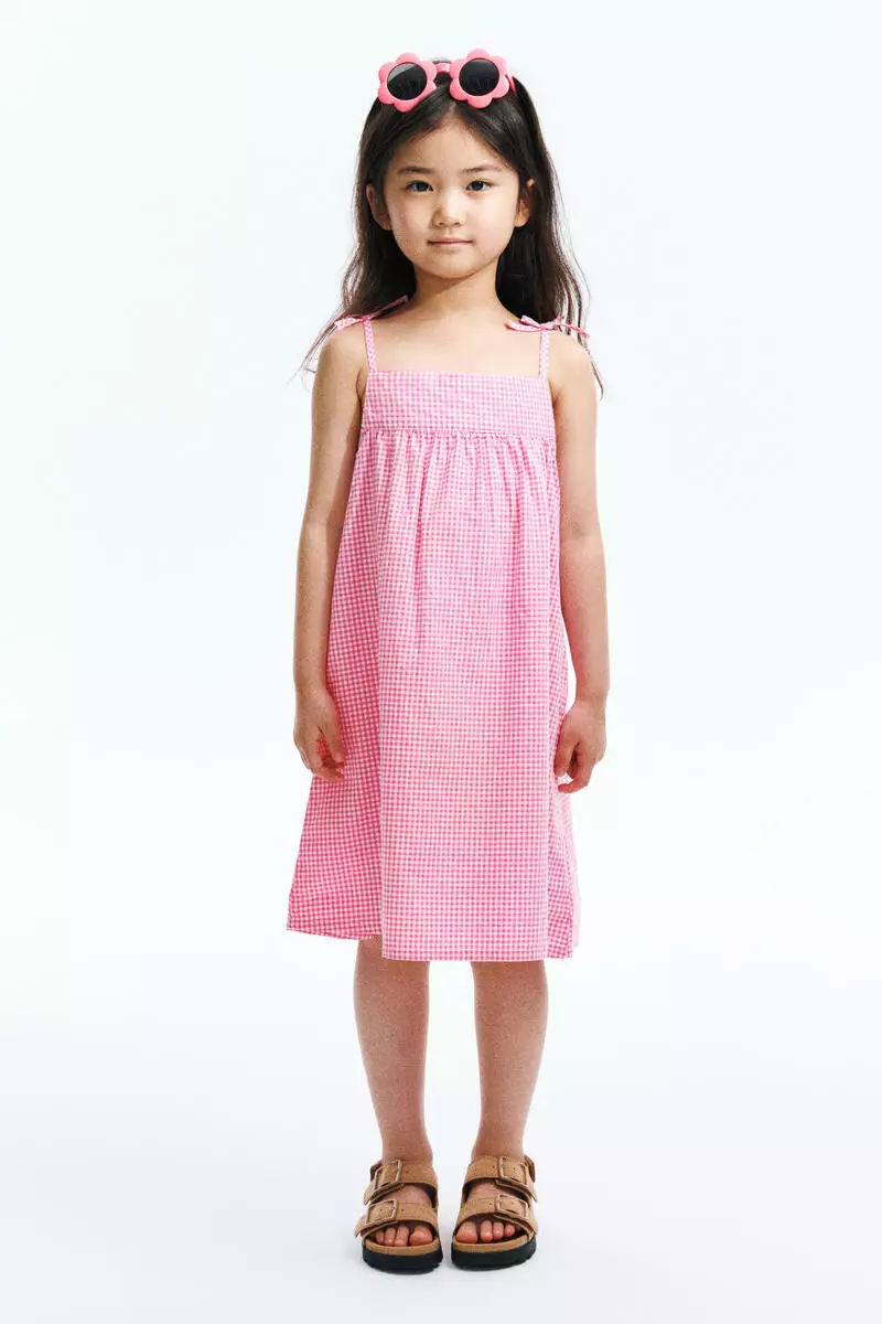 Cotton poplin strappy dress