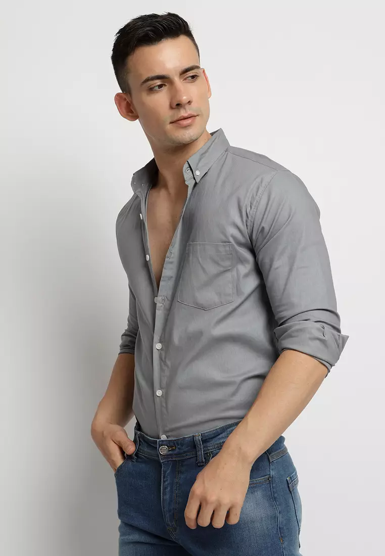 Ash Grey Oxford Shirt