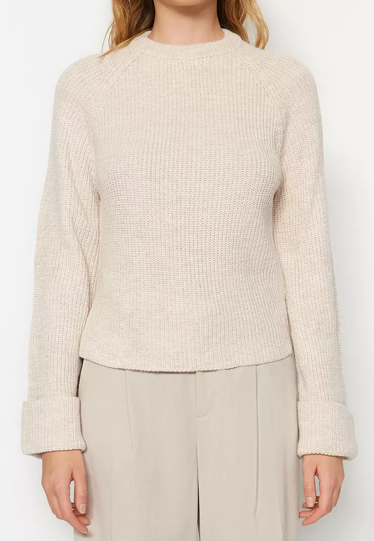 Buy Trendyol Sleeve End Folded Knitwear Sweater 2023 Online ZALORA