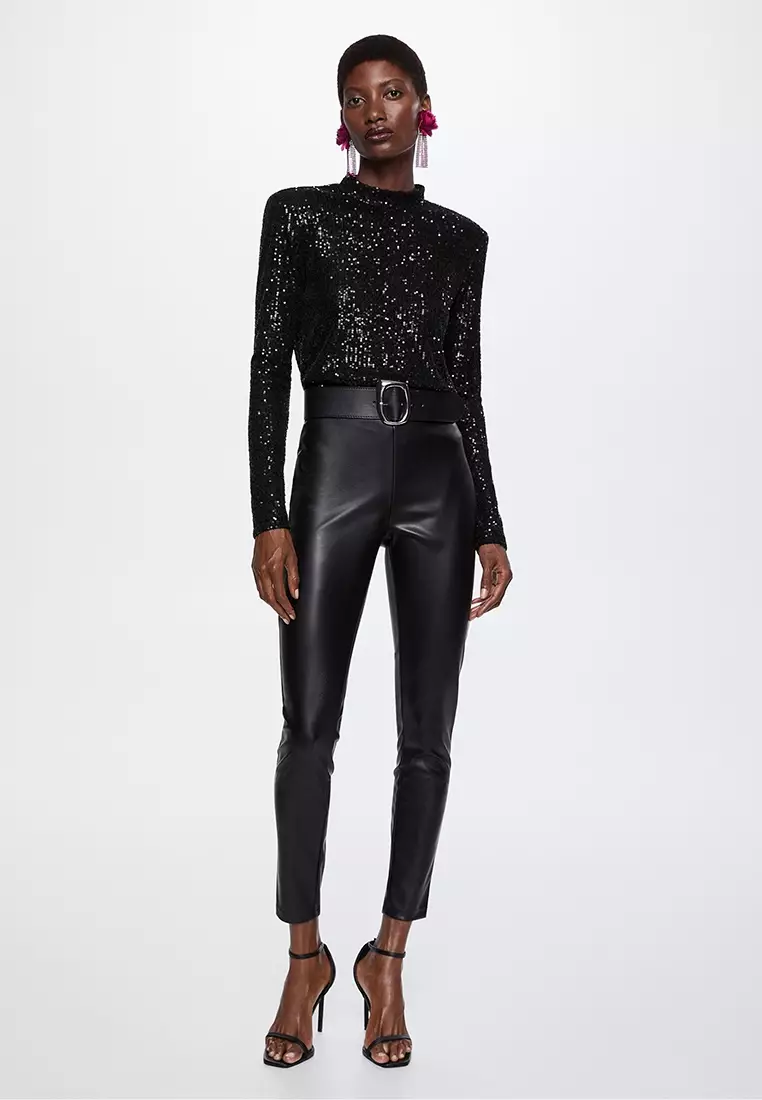 Sequin Turtleneck Top