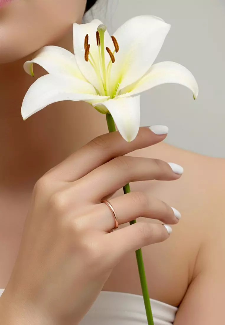 Camille Minimal Stacker Ring in Rose Gold