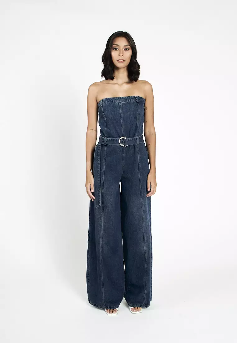 Buy Love, Ara Finnegan Blue Denim Lined Smocked Back Side Zipper Tube