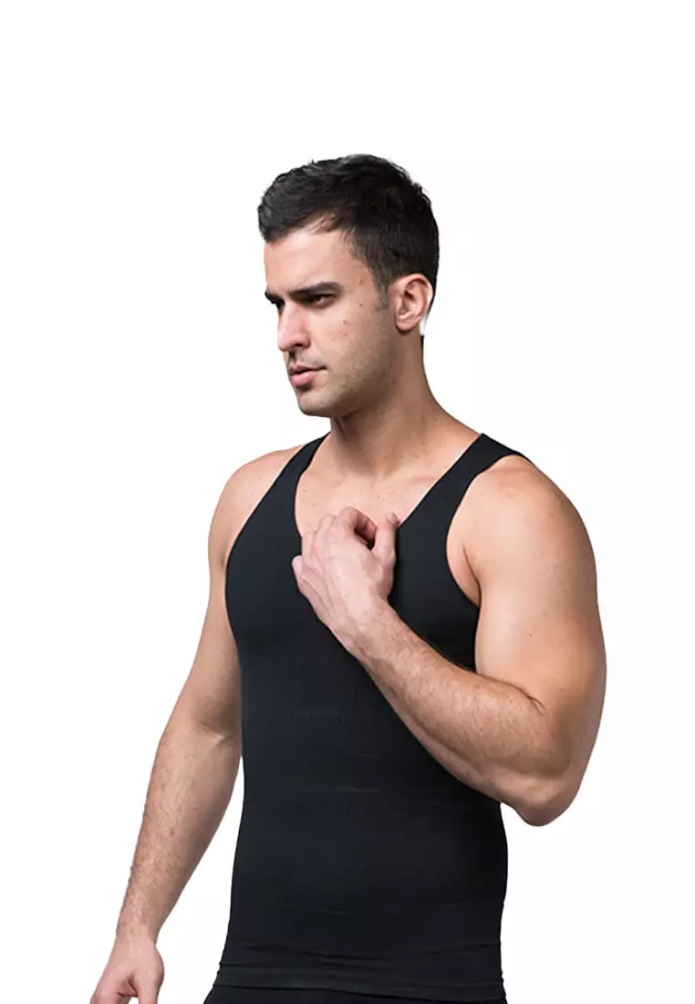 Men Coolmax Compression Tummy Control Body Shaper Vest Top