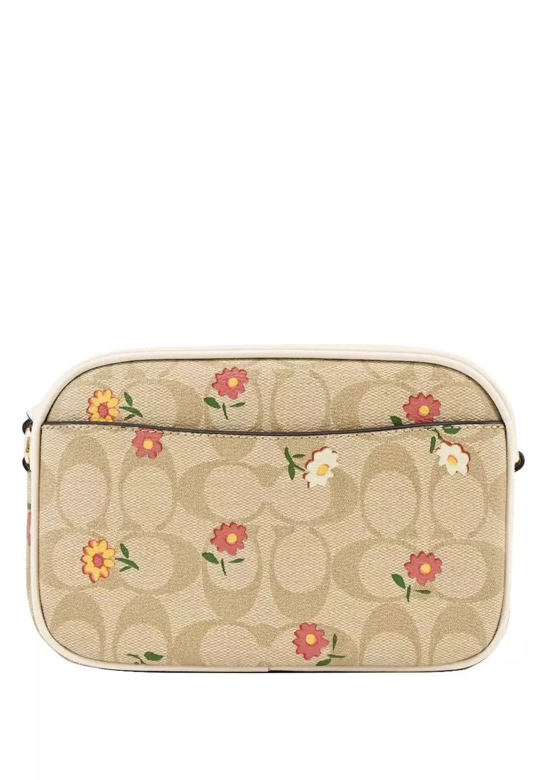 Coach signature rose discount print camera bag