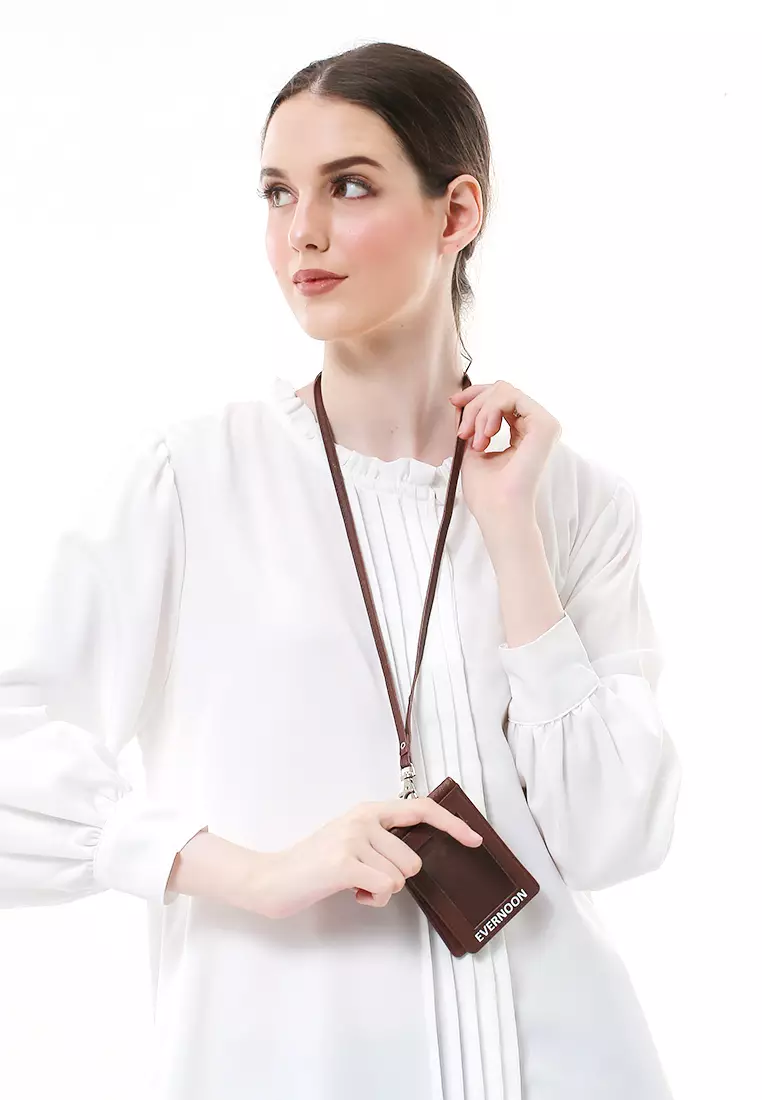 Azka Card Holder Two Side Bentuk Simple dan Minimalis - Coklat Tua