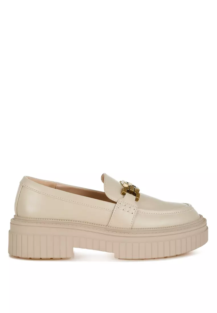 Discount on London Rag  shoes - SKU: Horsebit Chunky Loafers in Beige