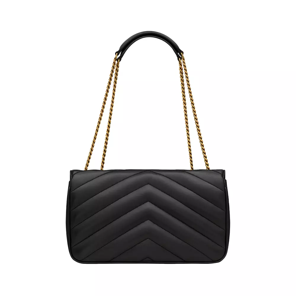 Loulou Medium Matelassé Lambskin Leather Black Ghw
