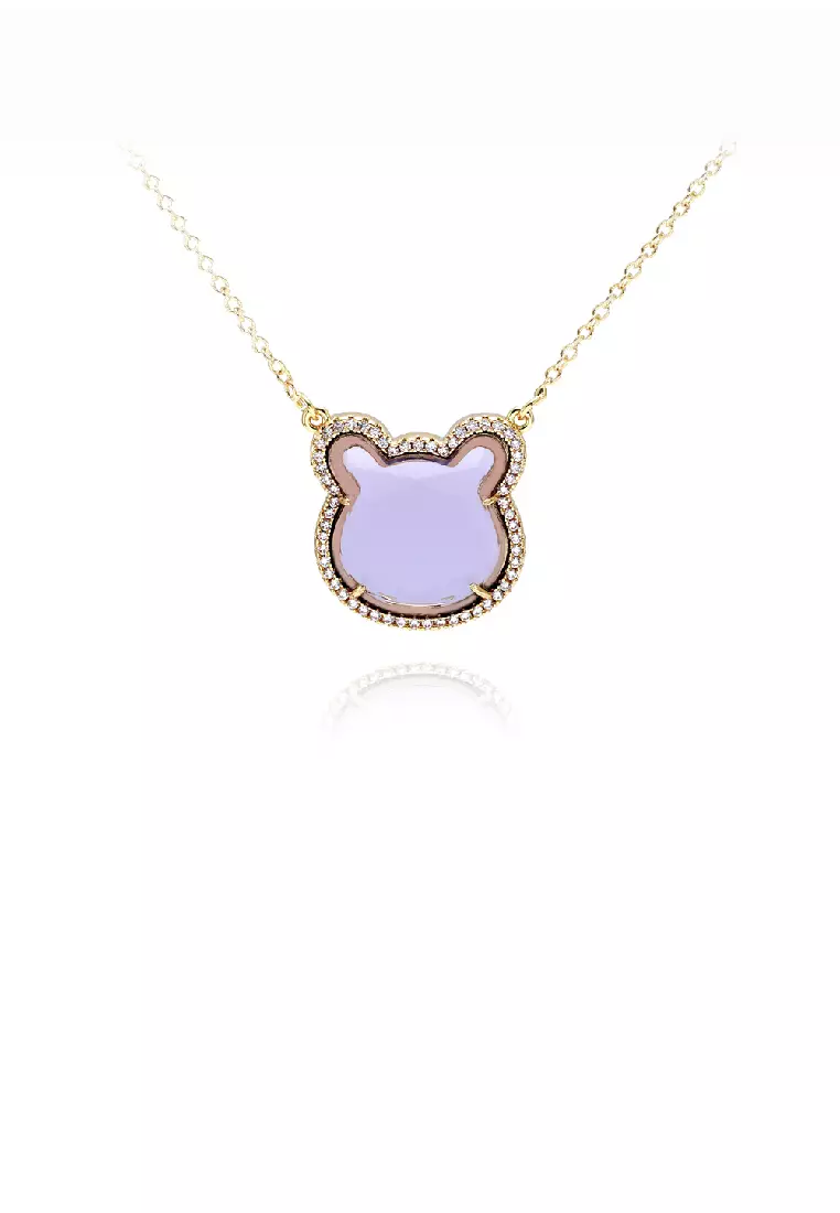Buy Glamorousky Simple and Cute Plated Gold Bear Pendant with