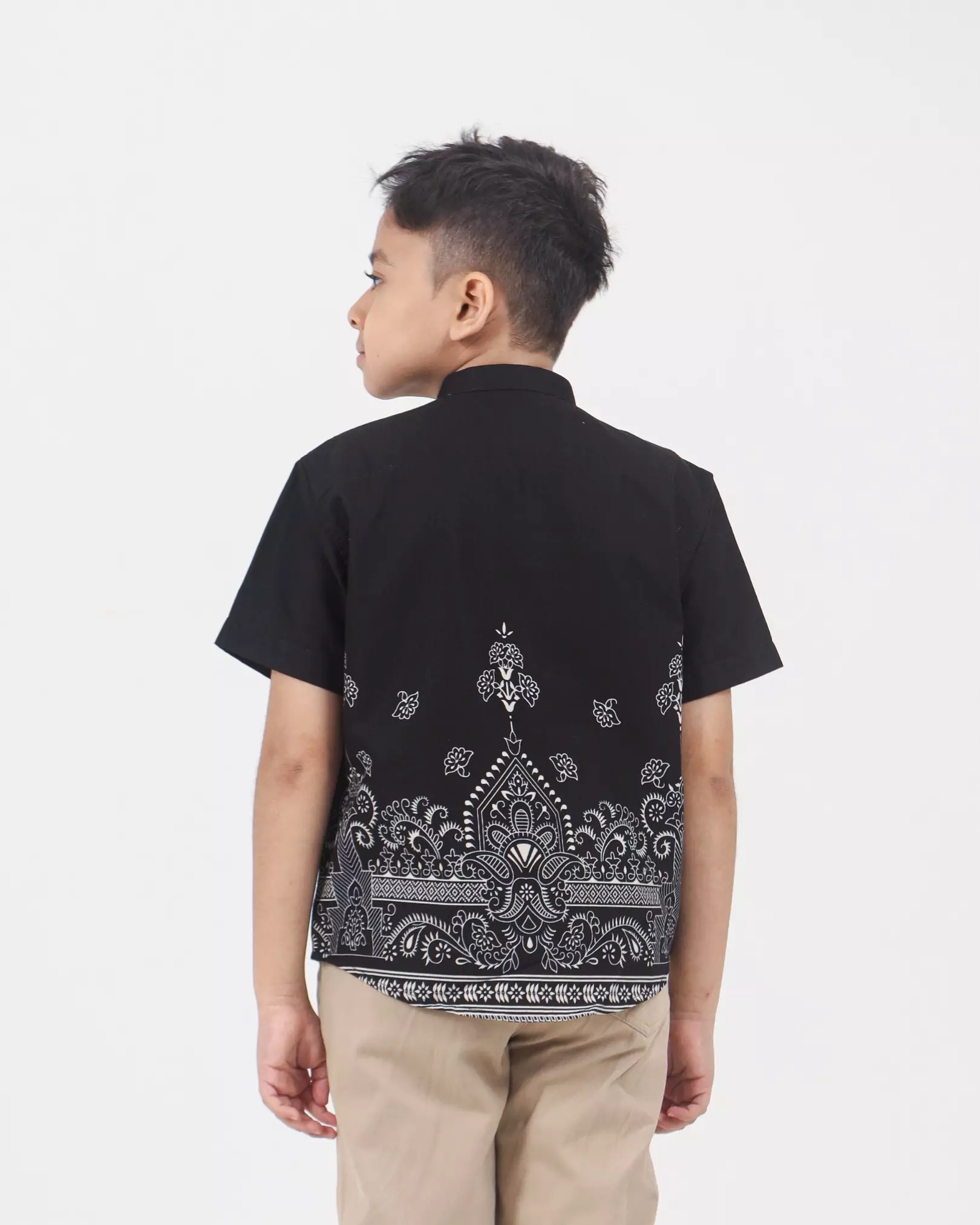 AMK Kemeja Koko Anak Laki-Laki Lengan Pendek Jr KK Mahdi Black Ss