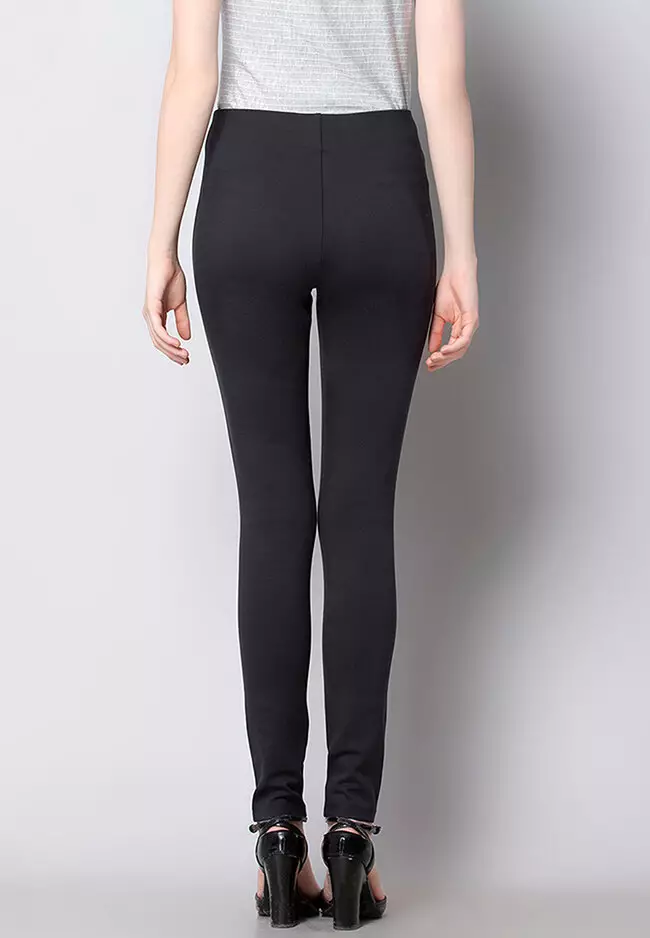 FabAlley Black Faux Leather Slim Fit Jeggings