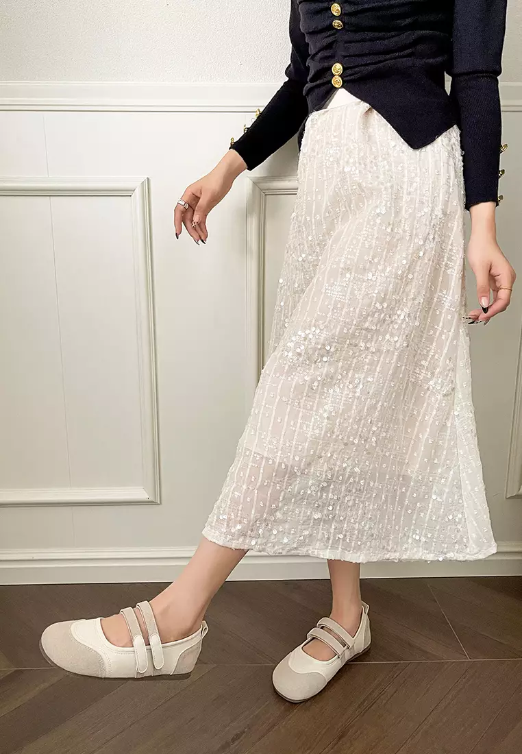 Color Matching Double Strap Mary Jane Shoes WW612-1