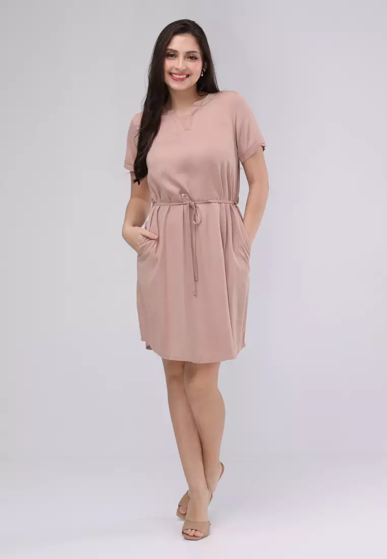 Single Twill Woven Short Sleeves Dress