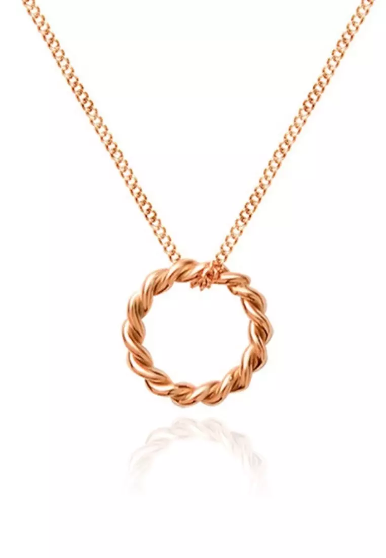 Edith 螺旋环吊坠链项链（玫瑰金）