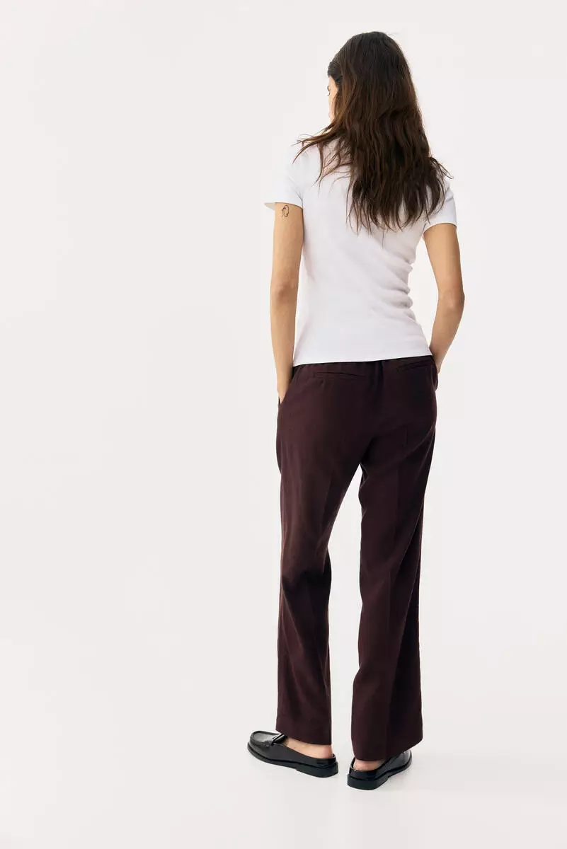 MAMA Linen-blend tailored trousers