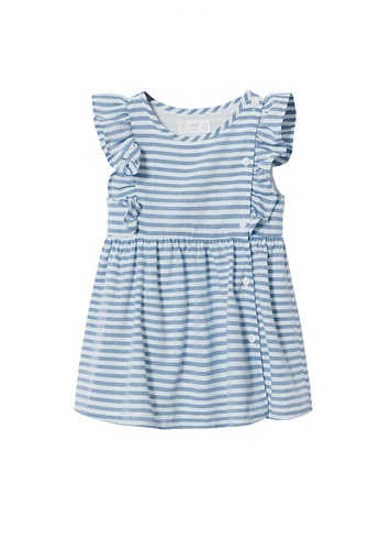 MANGO BABY blue Striped Ruffle Dress AD1FAKAFA768BDGS_1
