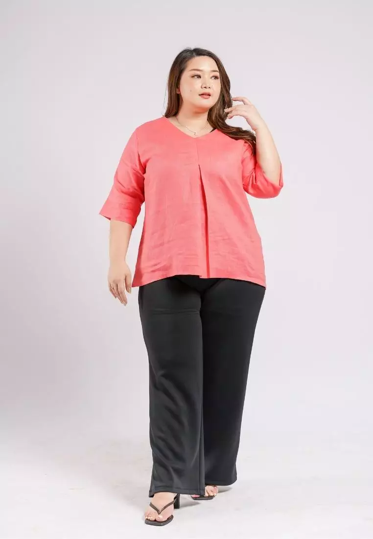 Plus Size Blouse Cheryl Coral