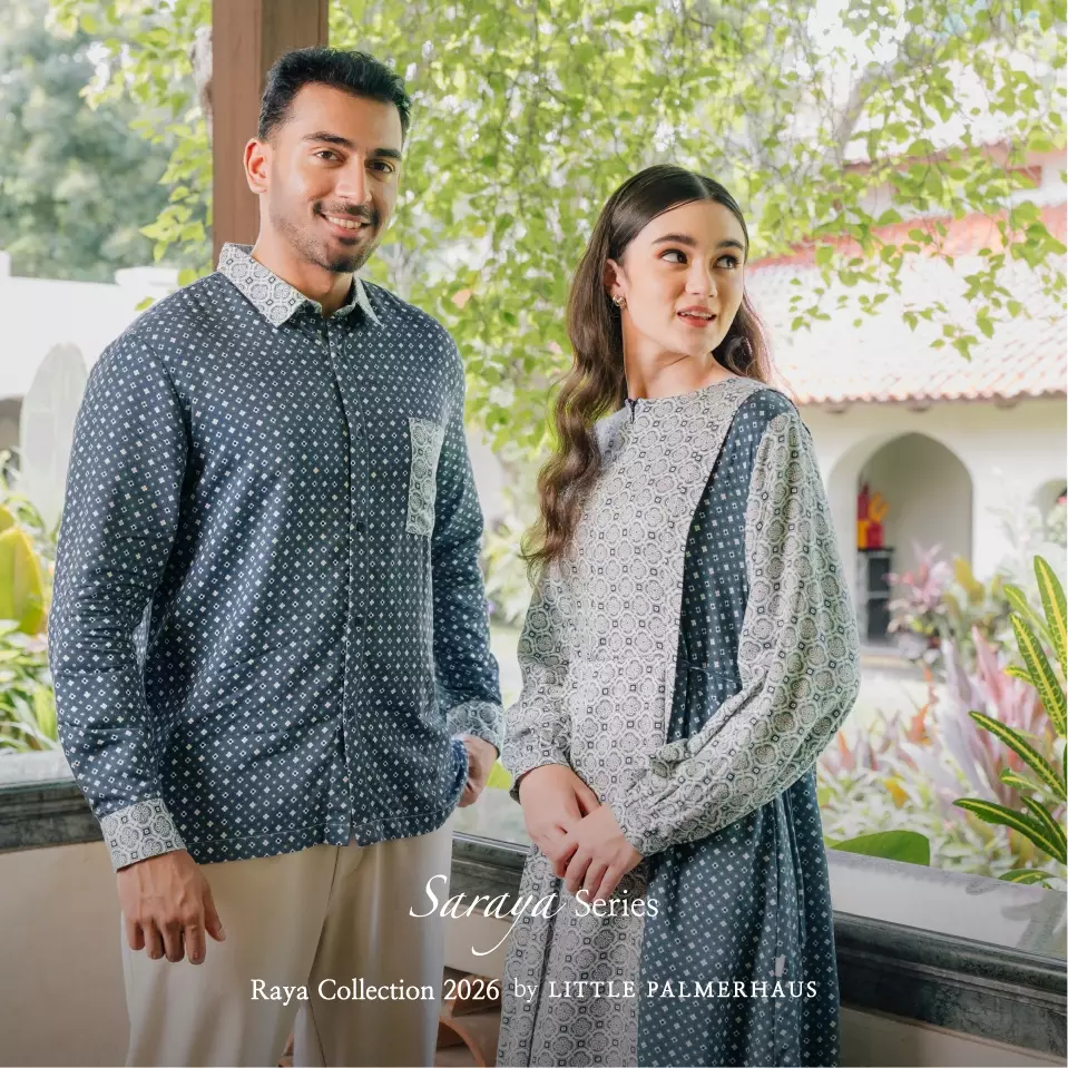 Little Palmerhaus - Baju Lebaran 2026 - Saraya Dad Shirt (Baju Koko Pria Dewasa) Slate Blue