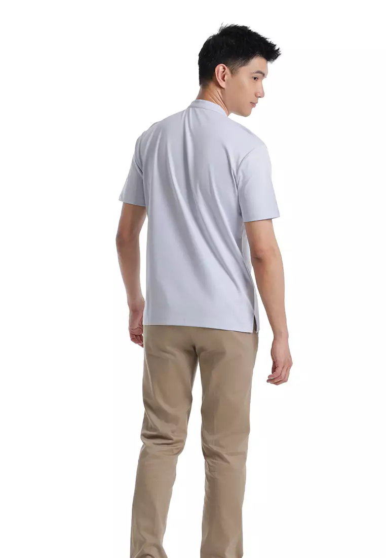 Byford Mandarin Polo Shirt Short Sleeve - 3626001A-30LightBlue