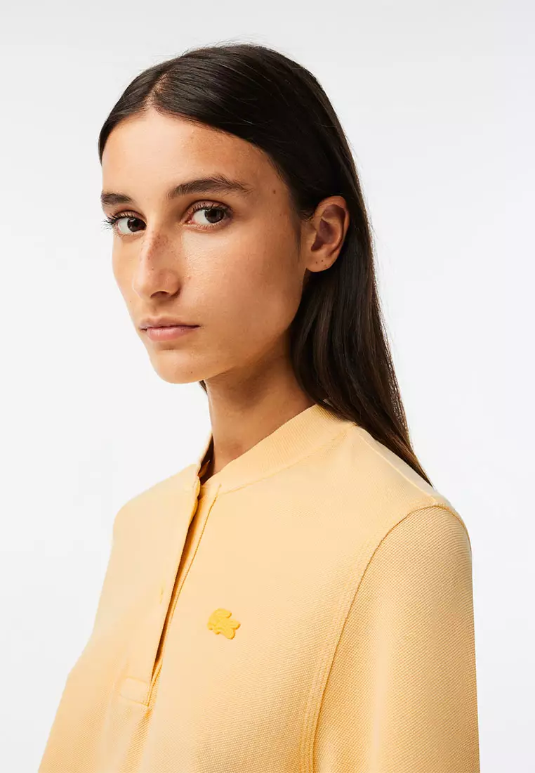 Double Sided Cotton Piqué Oversized Polo Shirt