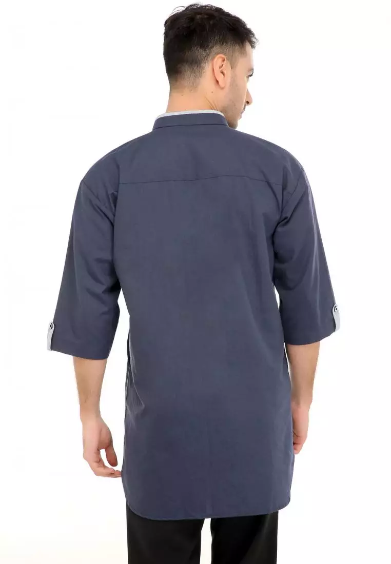 Baju Koko Gamis Muslim Pria Arfan - Navy