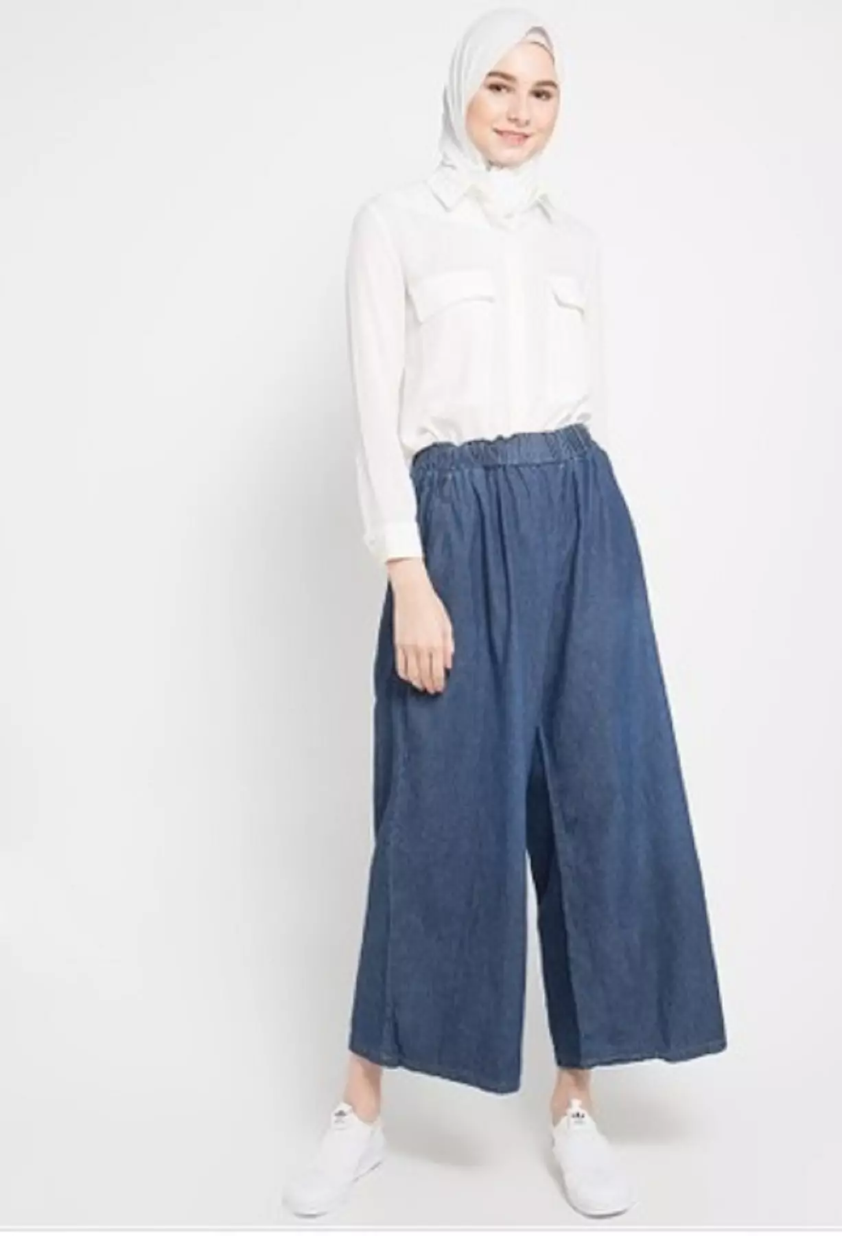 BUY 1 GET 1  FREE Denim Palazzo Kelly [Light Blue - Dark Blue]