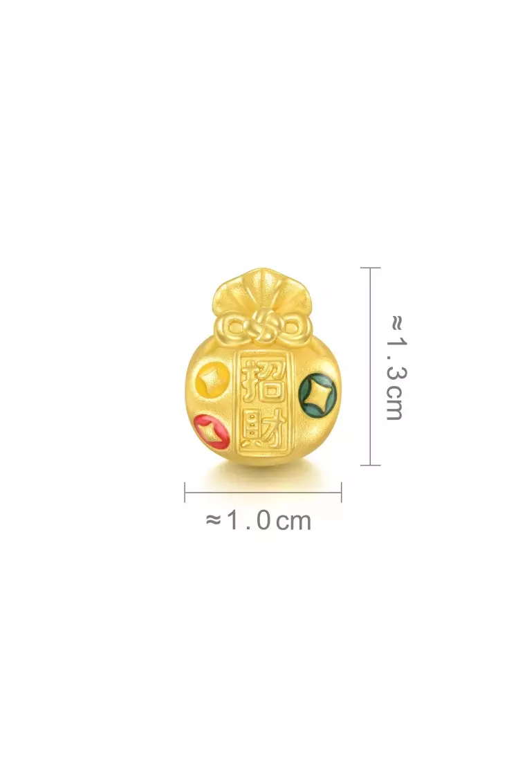 999 24K Solid Gold Blessings & Culture Lucky Charm 93823C (Bracelet not included)