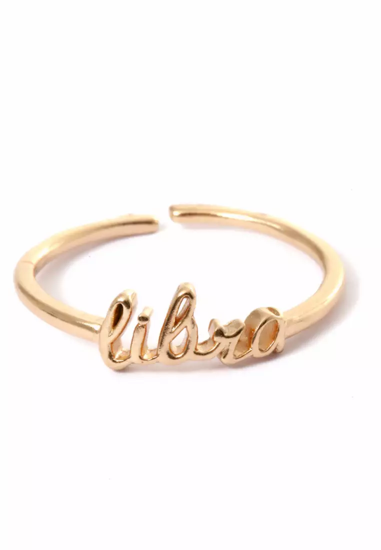 Ring Casual Rasi Bintang Perhiasan Aksesoris Fashion Wanita Gold - Libra