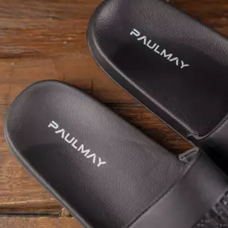 Paulmay Sandal Slide Unisex Slippers Straps Black