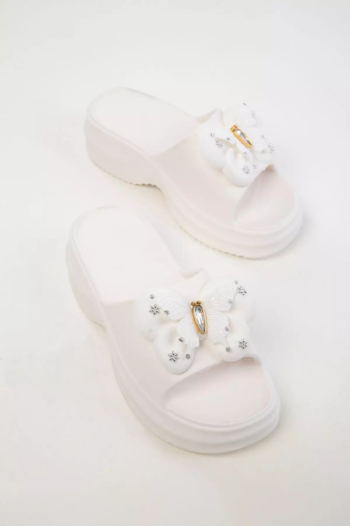 White Women's Slippers 20419