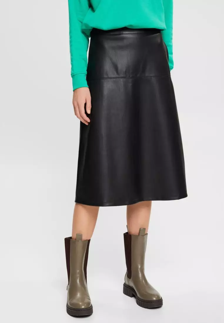 Leather skirt outlet zalora