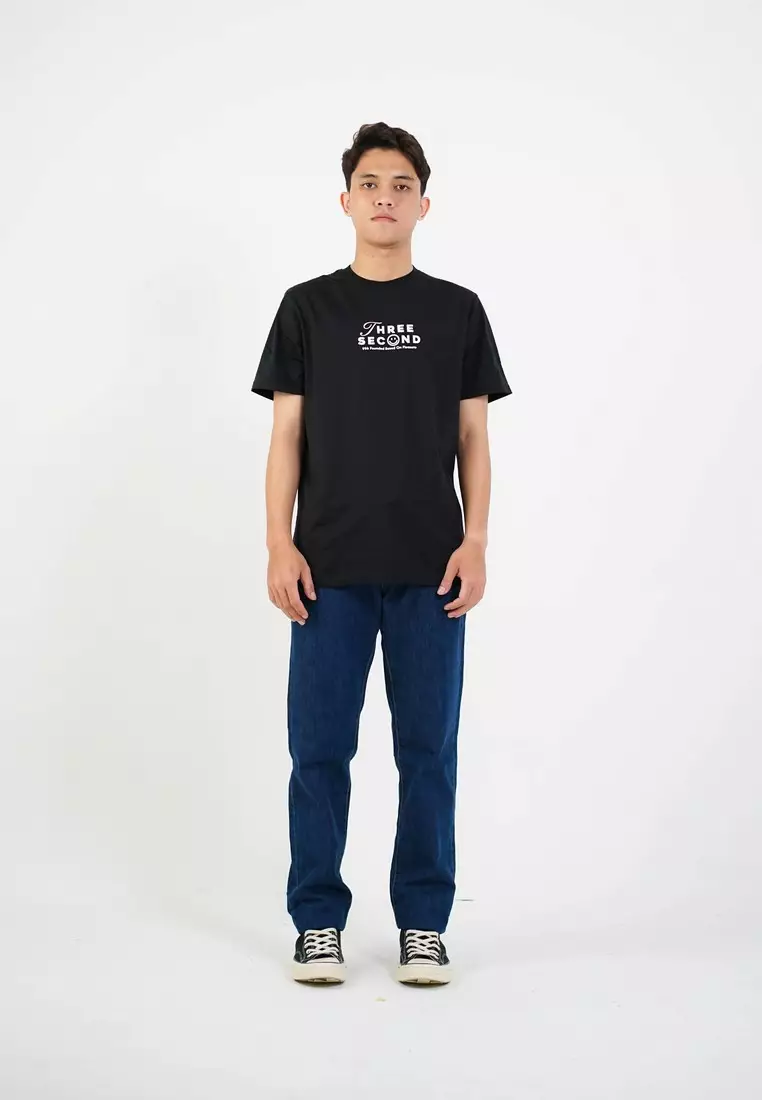 3Second Men's T-Shirt Short Sleeve Regular Fit Cotton Sit On OL-C710425