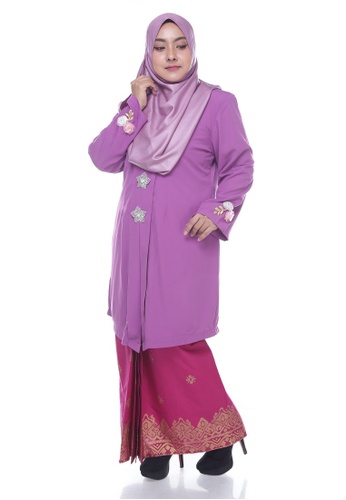Nayli Plus Size Purple Kebaya Labuh from Nayli in Pink and Purple