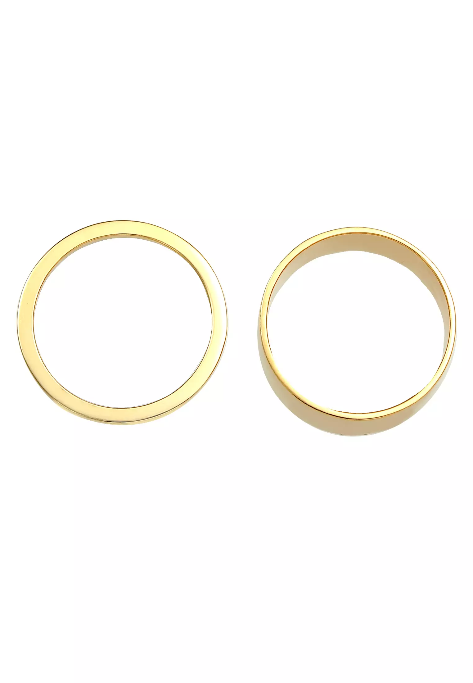 Ring Set Stacking Wide Narrow Trend Minimalist Gold Plated