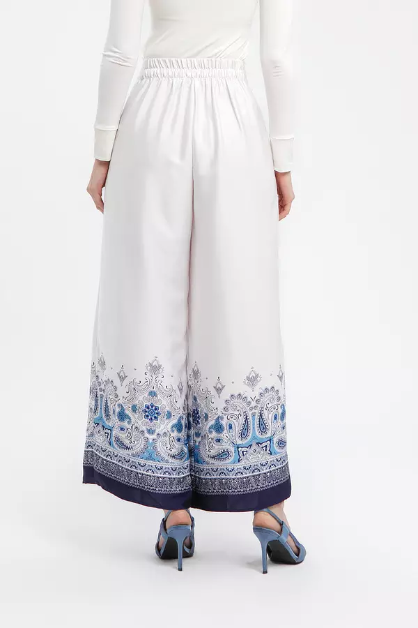 MINIMAL - Rysha - Kulot Lebar Motif Paisley - White Colour White