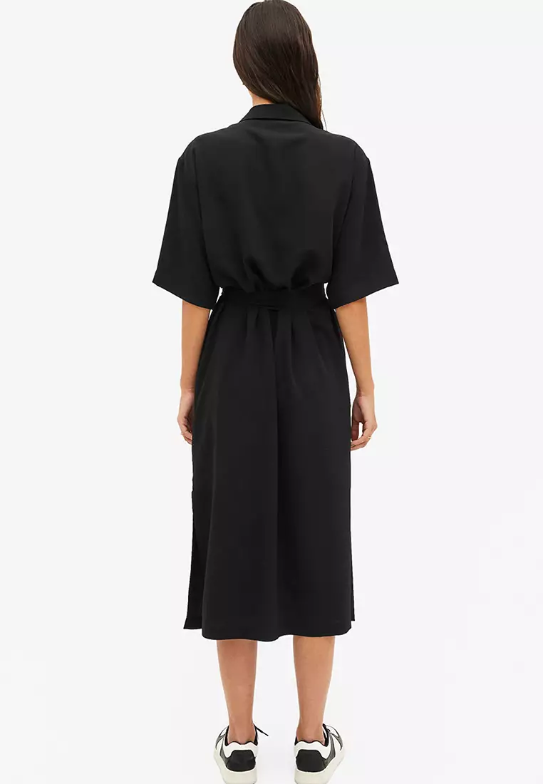Buy Monki Long Shirt Dress With Tie Waist 2024 Online ZALORA