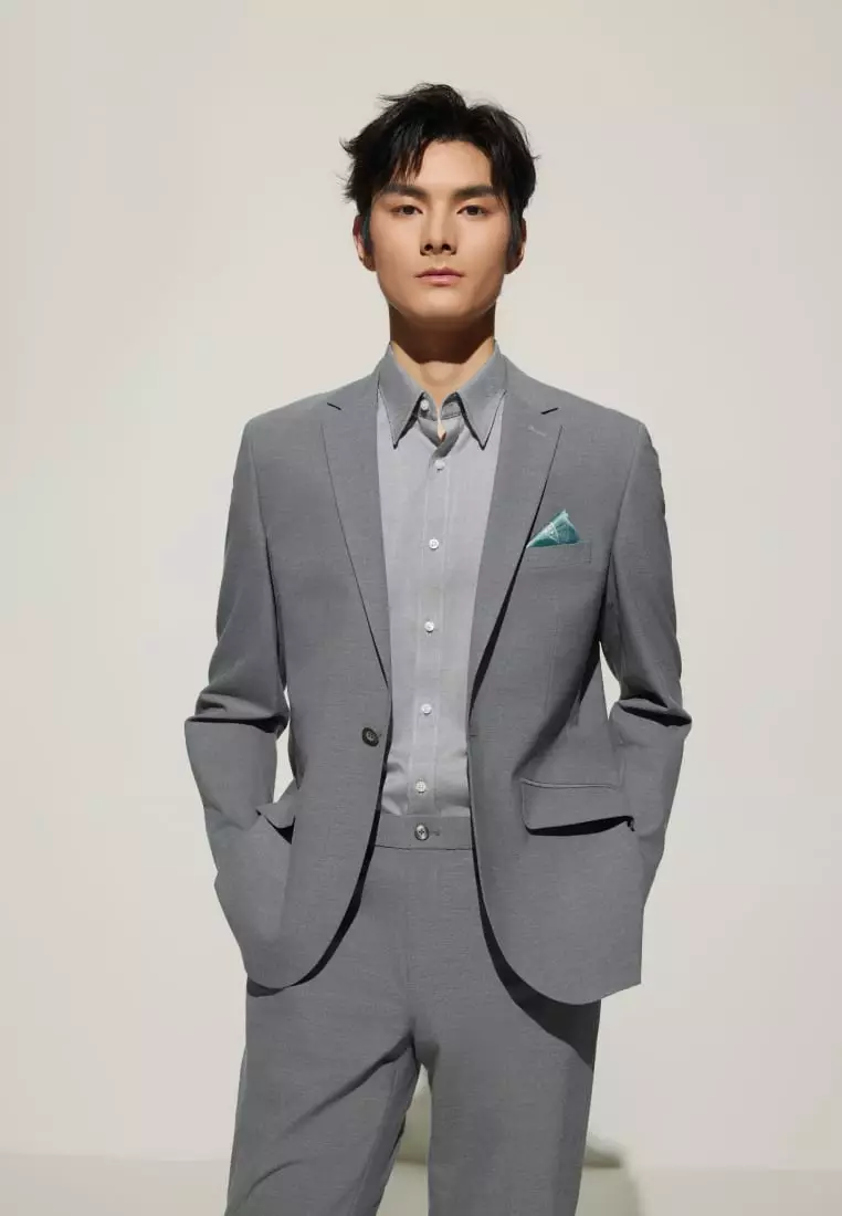 G2000 Multi-Way Stretch Smart Fit Plain Weave Suit Blazer