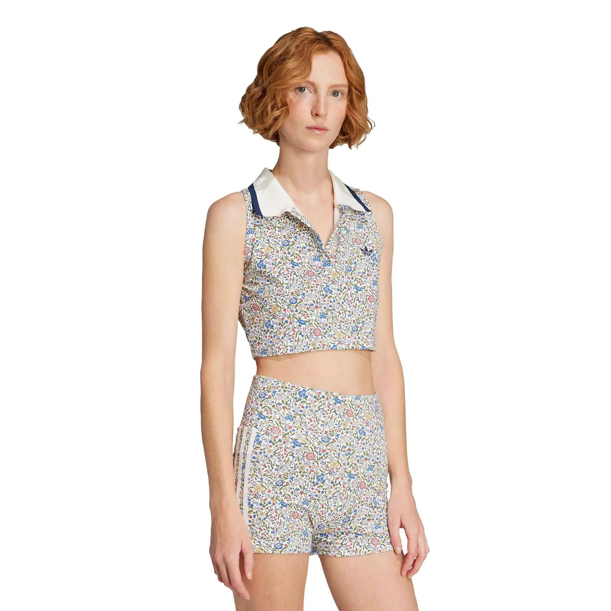 Lifestyle Originals x Liberty London Sleeveless Crop Polo Women White JW5194